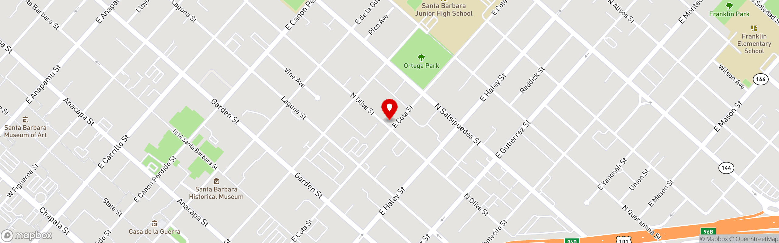 Street map pinning Arnoldi's Cafe in Arnoldi's Cafe
