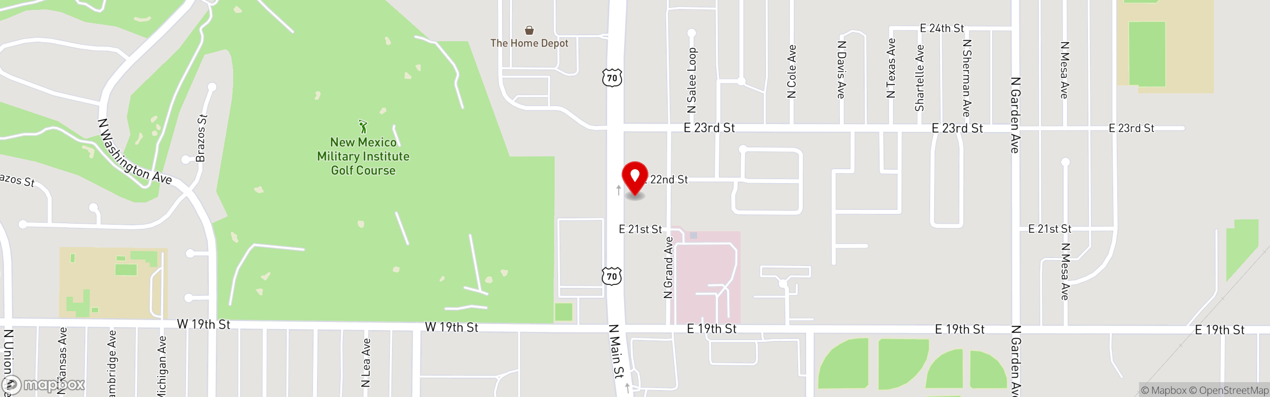 Street map pinning Los Cerritos Mexican Kitchen in Roswell