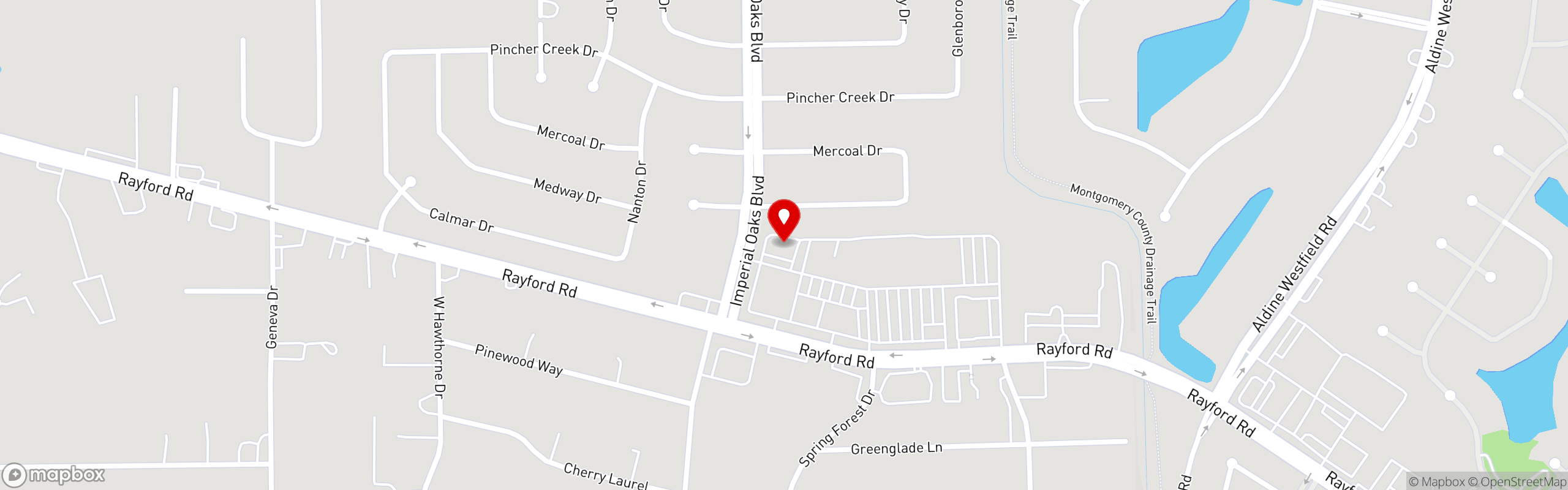 Street map pinning Bohemian Bull in Spring, TX