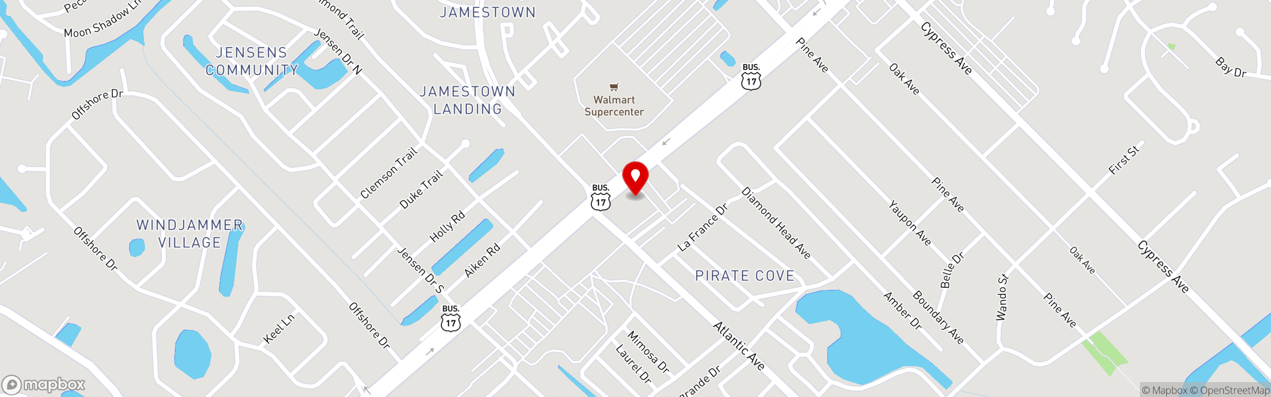 Street map pinning Bohemian Bull in Murrells Inlet, SC