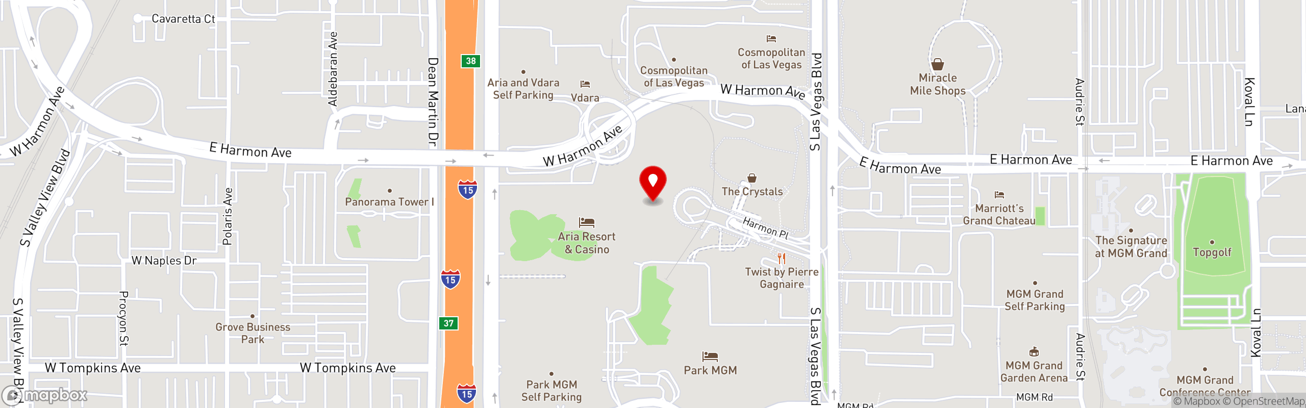 Street map pinning Wexler's Deli in Las Vegas