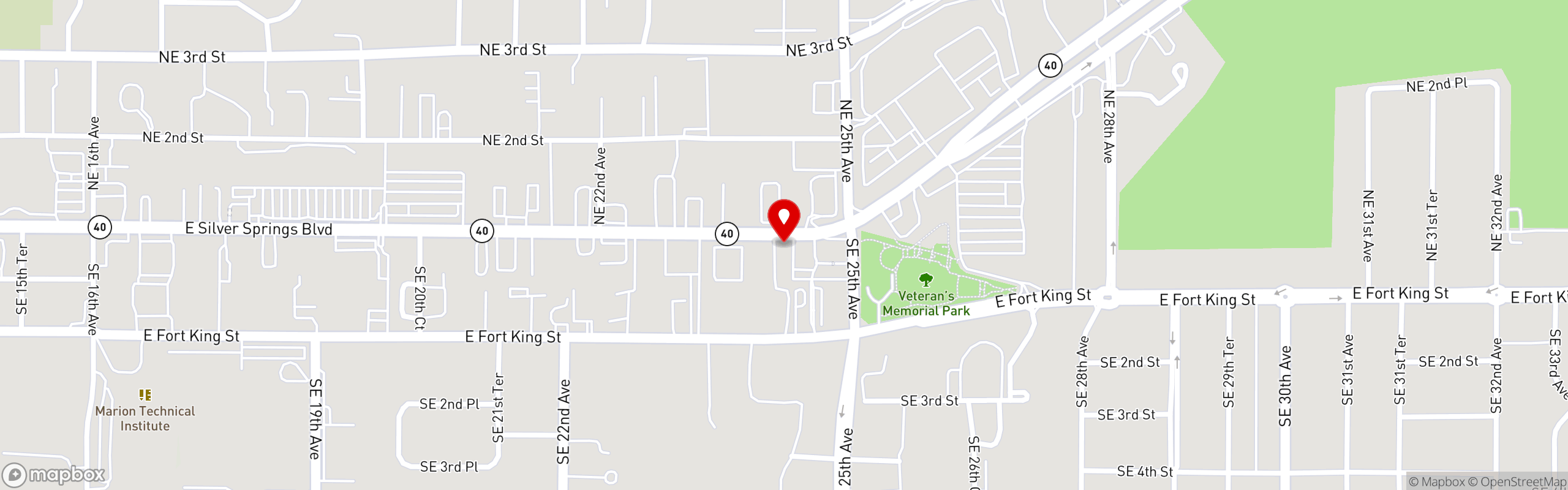 Street map pinning Charlie Horse in Ocala, FL