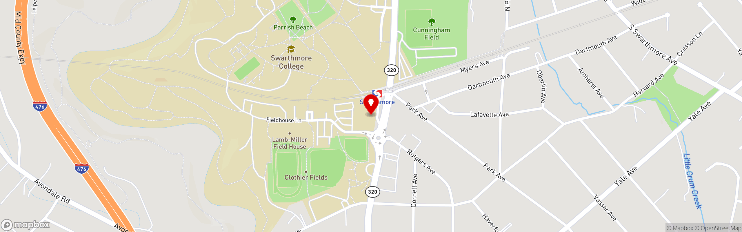 Street map pinning Broad Table Tavern in Broad Table Tavern