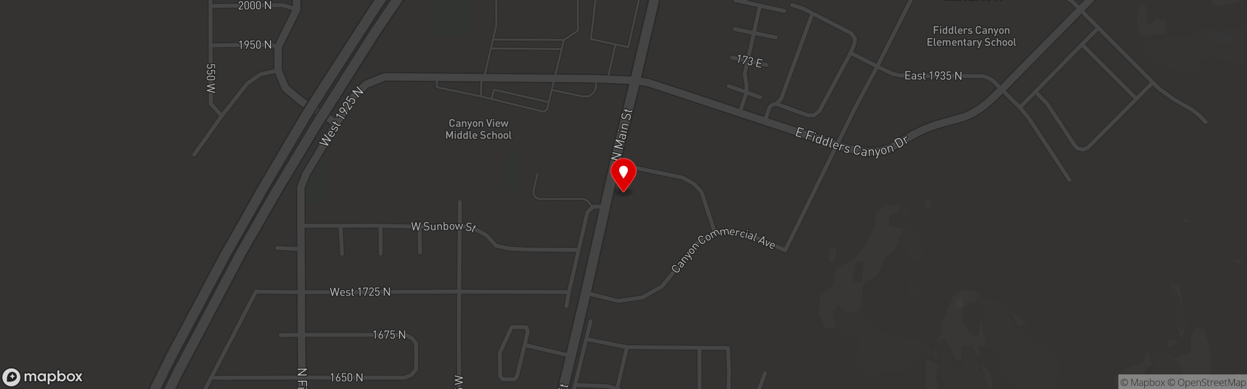 Street map pinning 5 Buck Pizza in Cedar City, UT – North Main