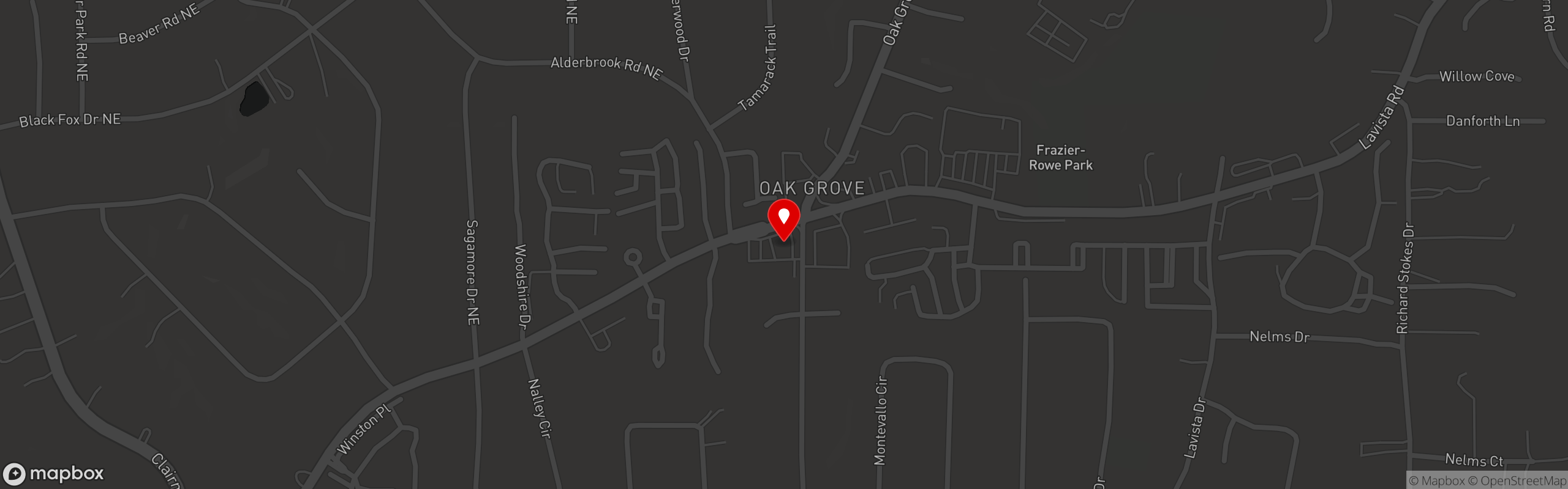 Street map pinning The Grove in Decatur