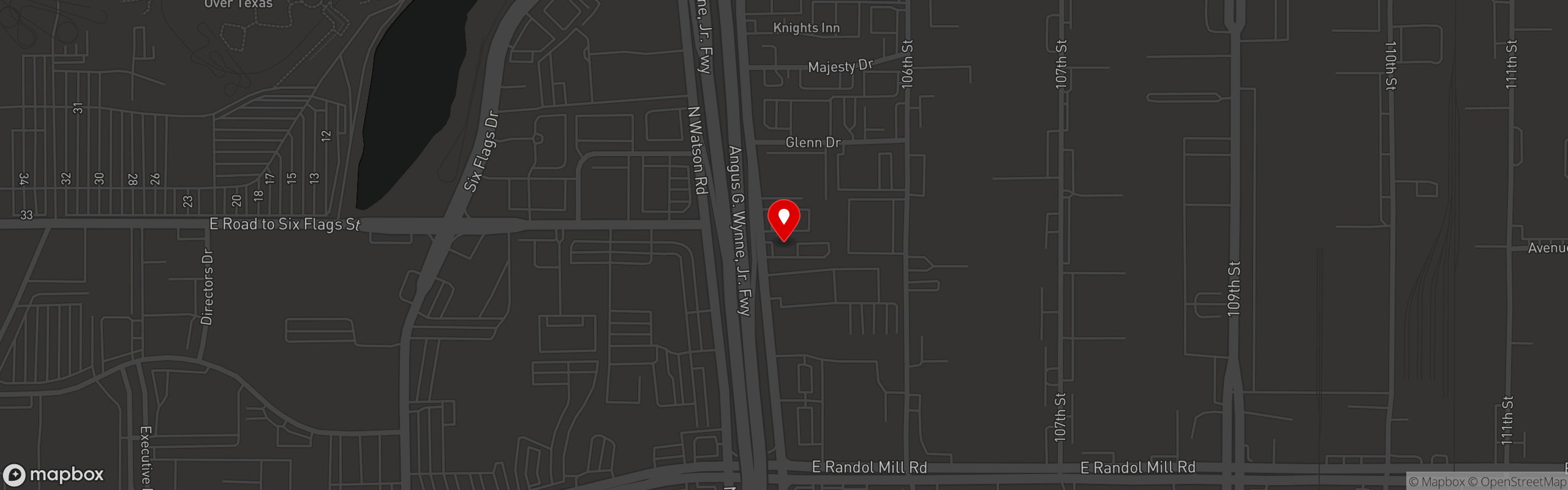 Street map pinning CLICKS Billiards - Billiards, Games, Sports, Bar & Grill in Arlington (Speeds), TX