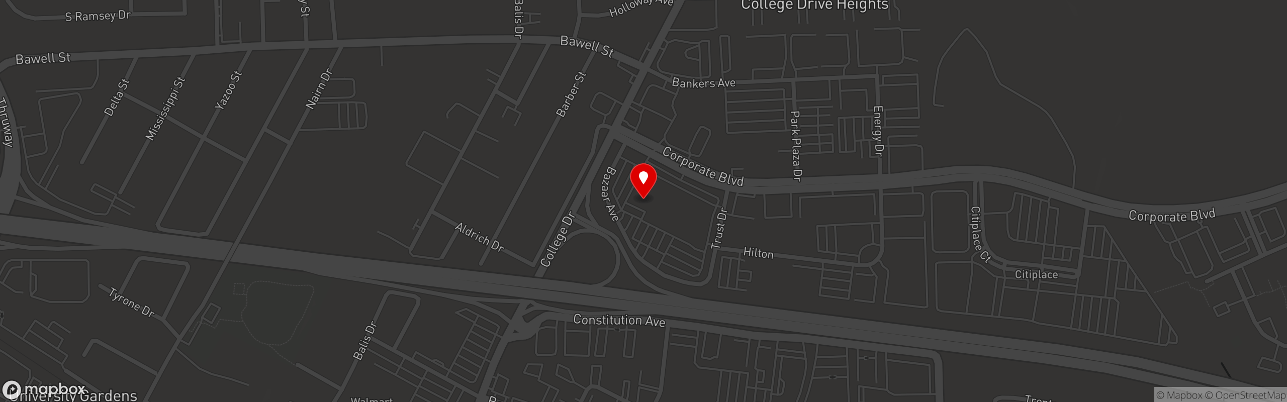 Street map pinning CLICKS Billiards - Billiards, Games, Sports, Bar & Grill in Baton Rouge, LA