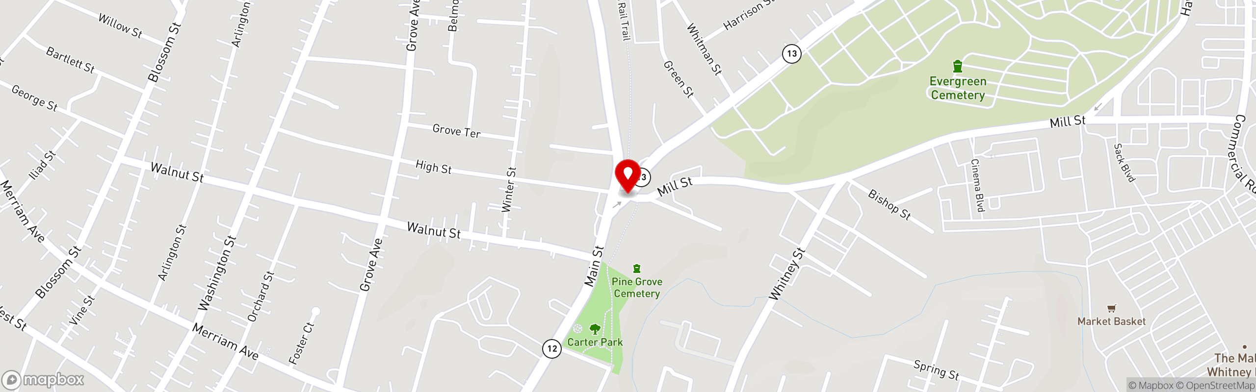 Street map pinning Bad Larry's Bar and Grill in Bad Larry's Bar and Grill