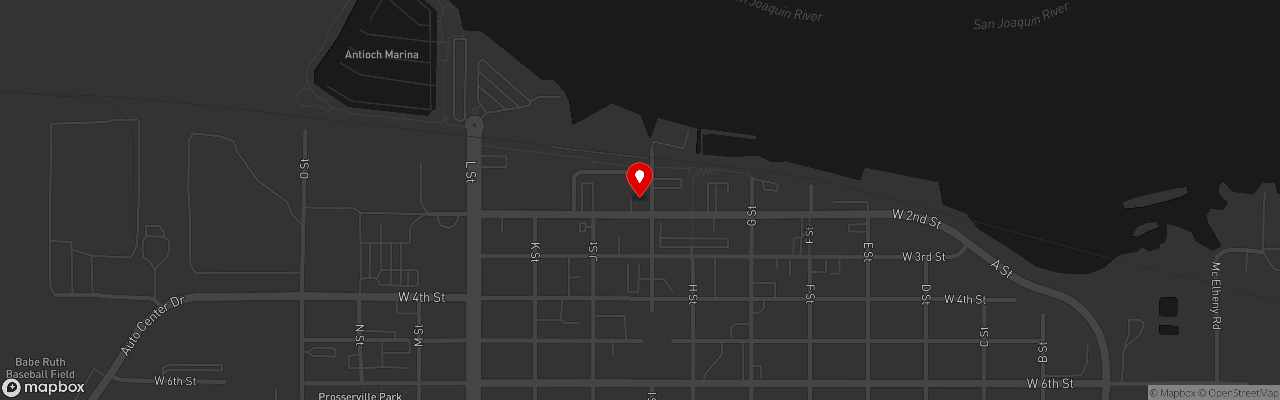 Street map pinning Monica's Riverview in Monica's Riverview