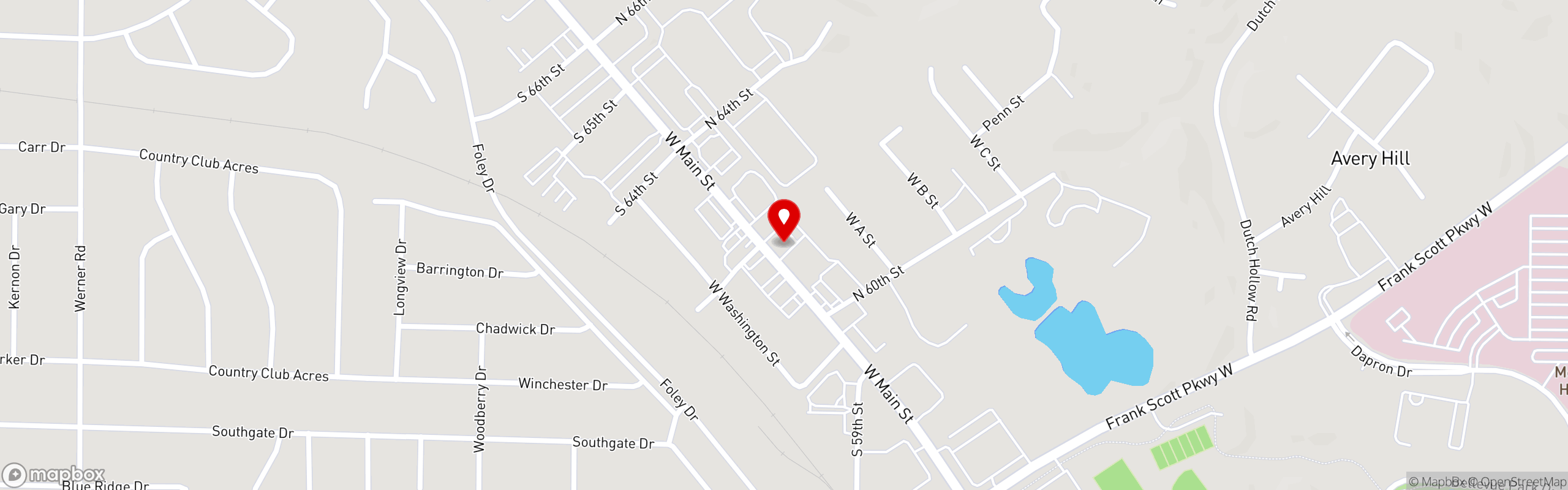 Street map pinning Fletcher's Kitchen & Tap in Belleville