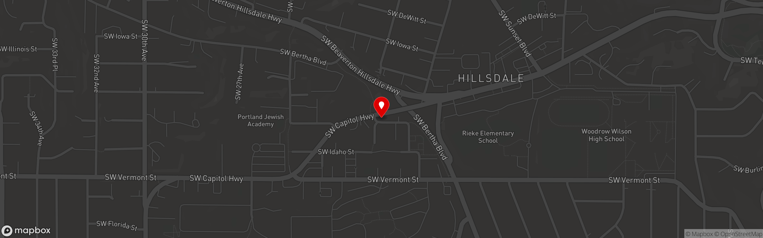 Street map pinning Verde Cocina in Verde Cocina Hillsdale