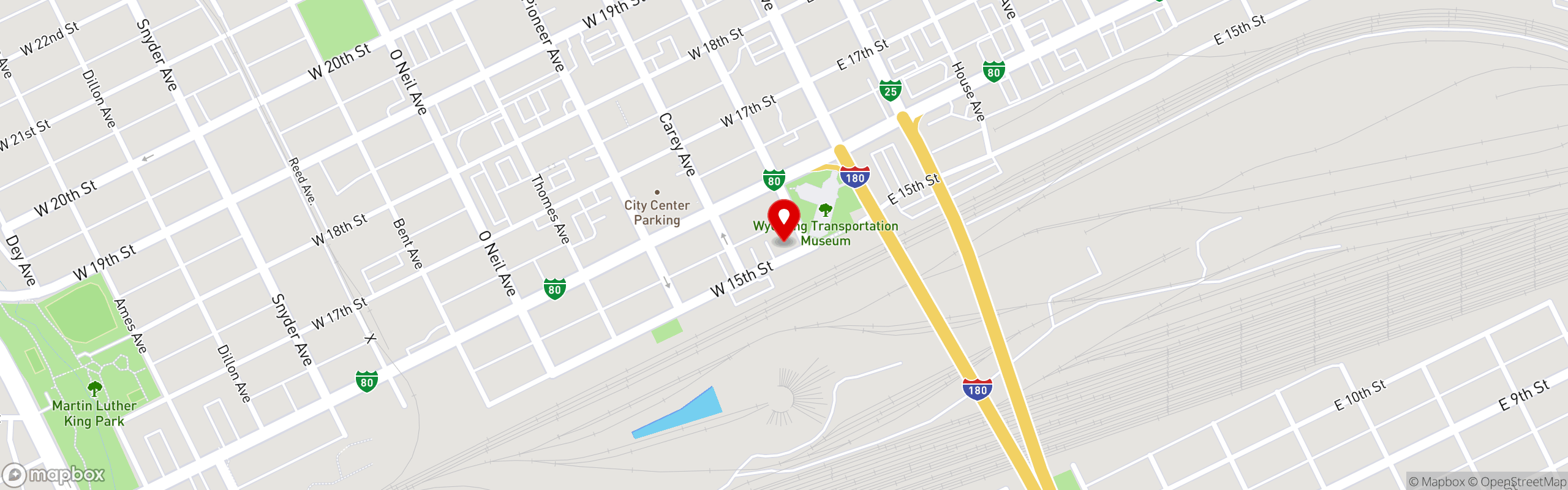 Street map pinning The Albany in The Albany