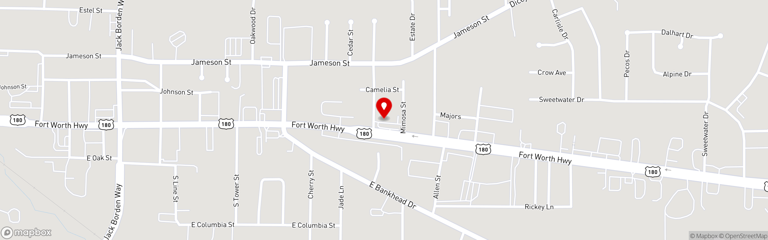 Street map pinning Mesquite Pit in Mesquite Pit - Weatherford