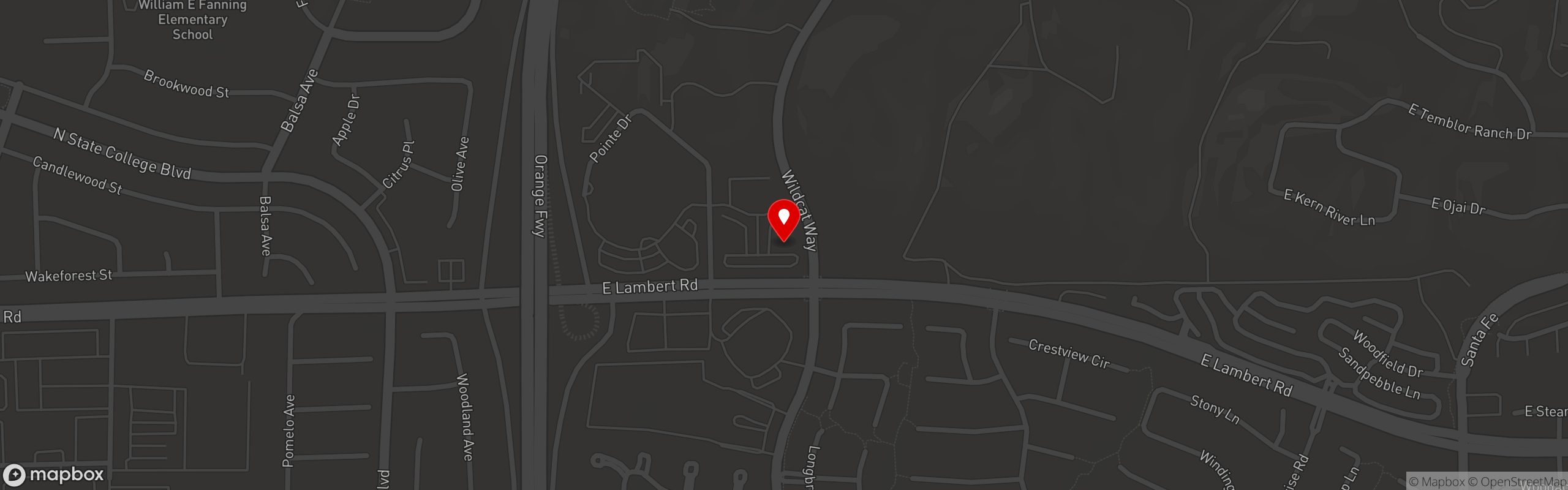 Street map pinning Cedar Creek Inn in Cedar Creek Inn