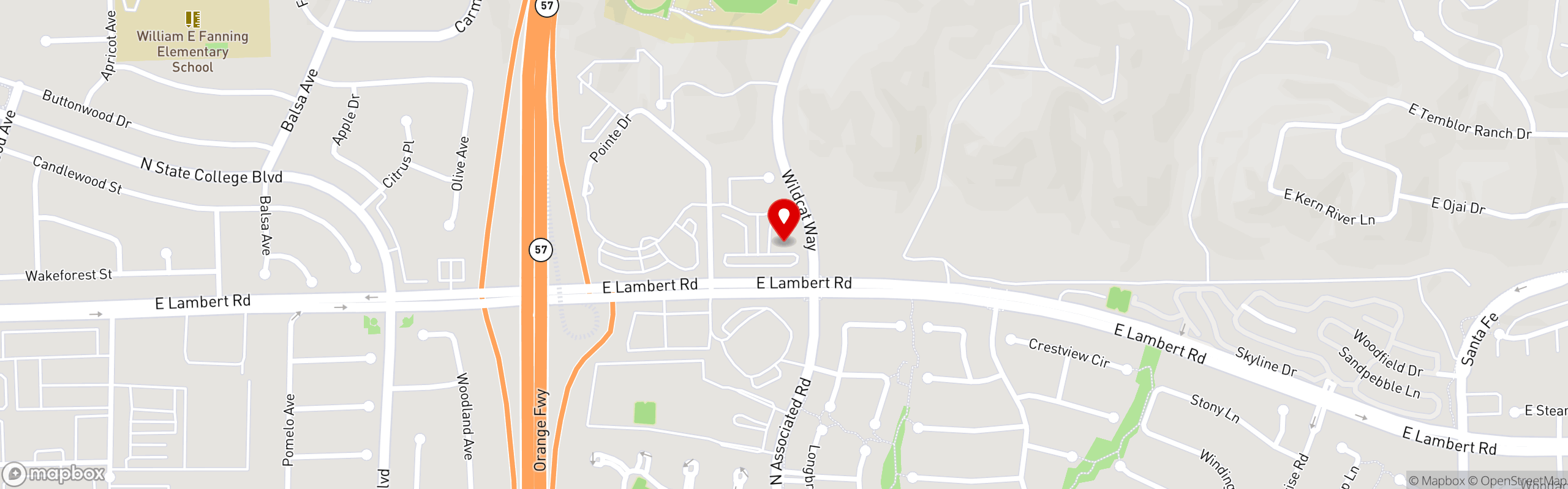 Street map pinning Cedar Creek Inn in Cedar Creek Inn