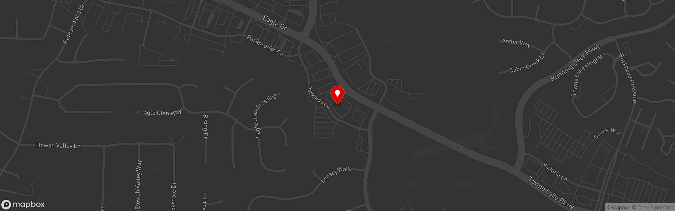 Street map pinning Izumi Asian Bistro Woodstock in Woodstock, GA