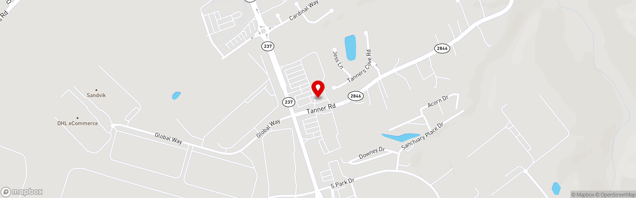 Street map pinning Hebron Grille in Hebron Grille