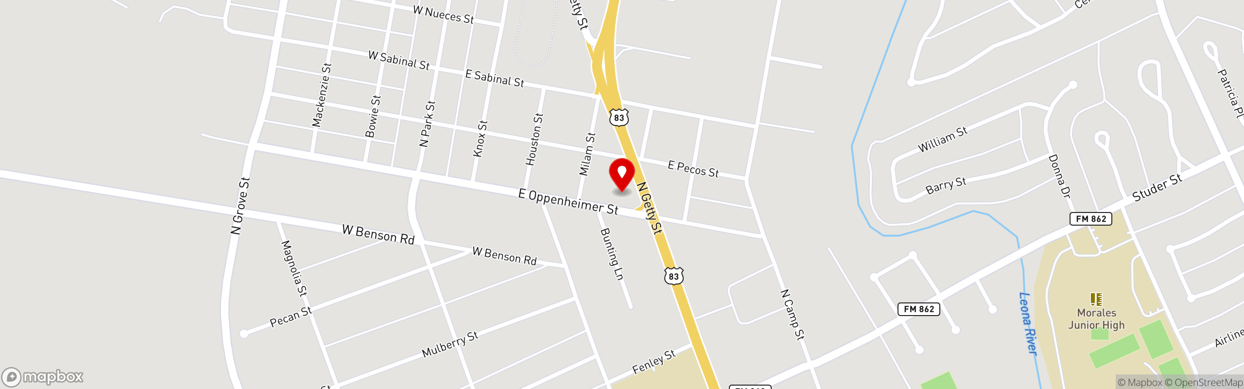 Street map pinning Taco Way in Taco Way