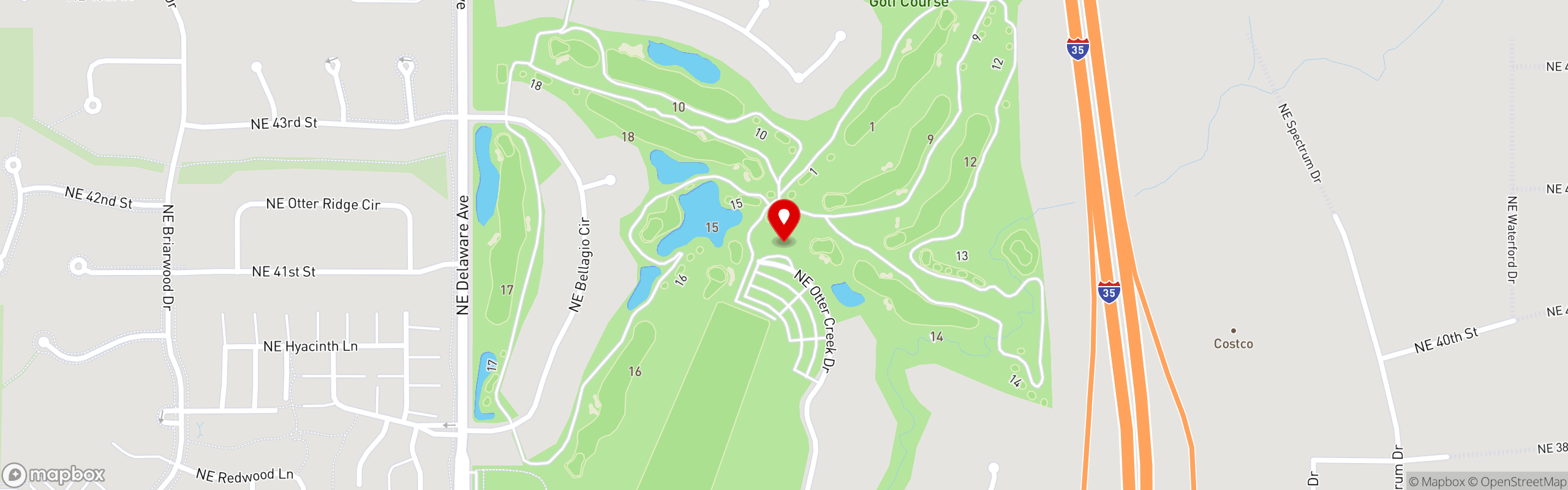 Street map pinning Otter Creek Golf Course in Otter Creek Golf Course