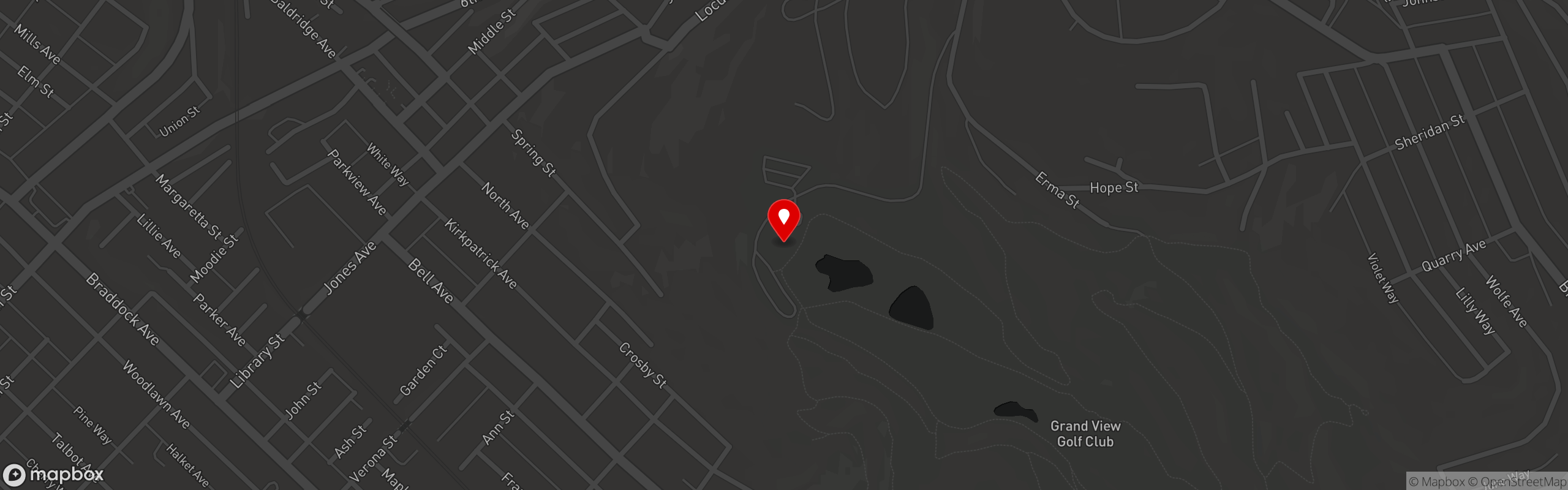 Street map pinning Asti's Italian Steakhouse in North Braddock