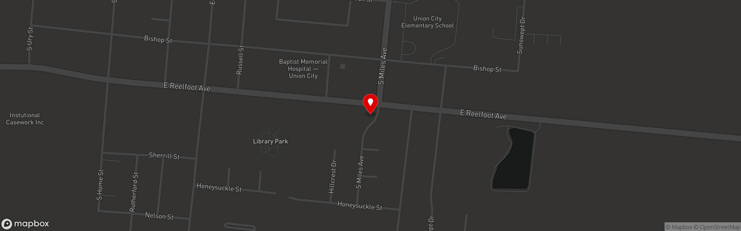 Street map pinning Lenny's Corner Barbeque in Lenny's Corner Barbeque
