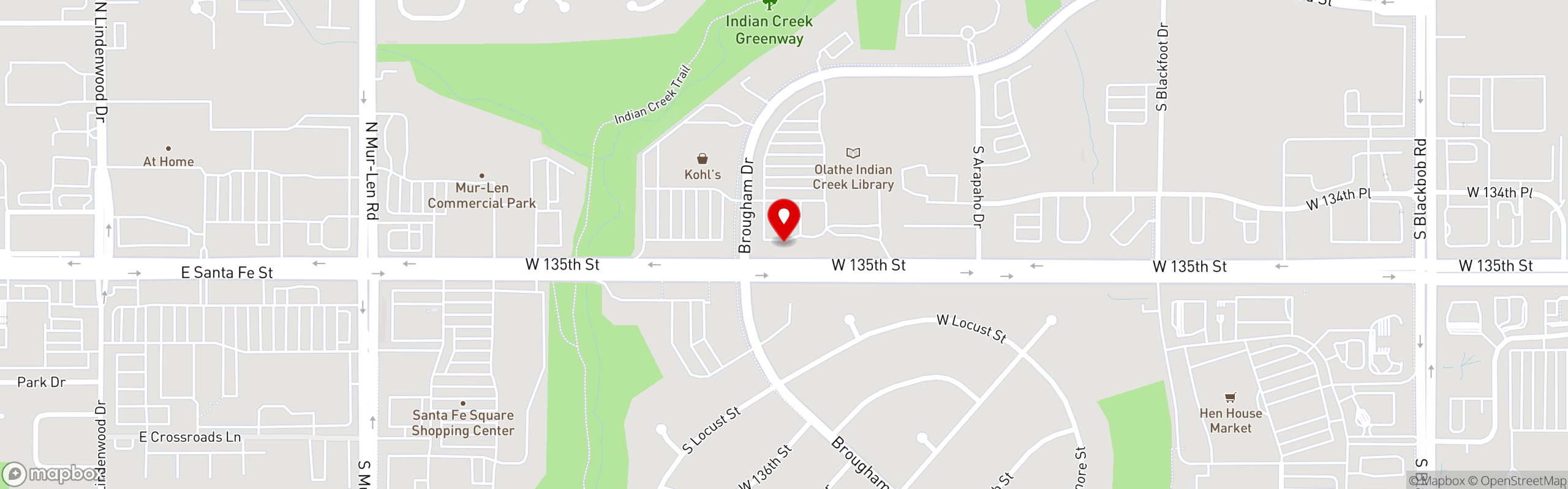 Street map pinning Bella's Olathe in Bella's Olathe