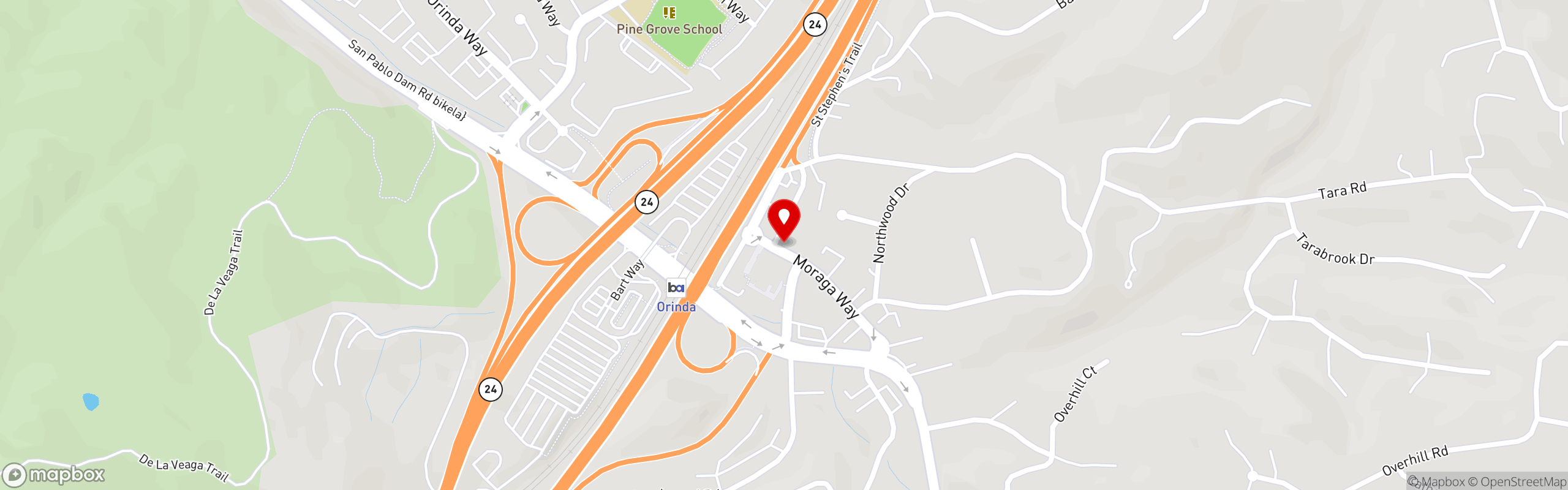 Street map pinning La Piazza (Orinda) in La Piazza Bar & Grill