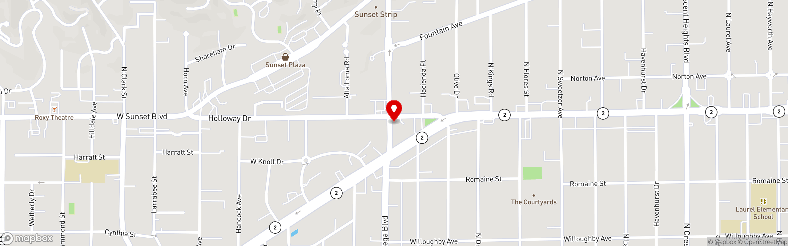 Street map pinning WeHo Bistro in WeHo Bistro