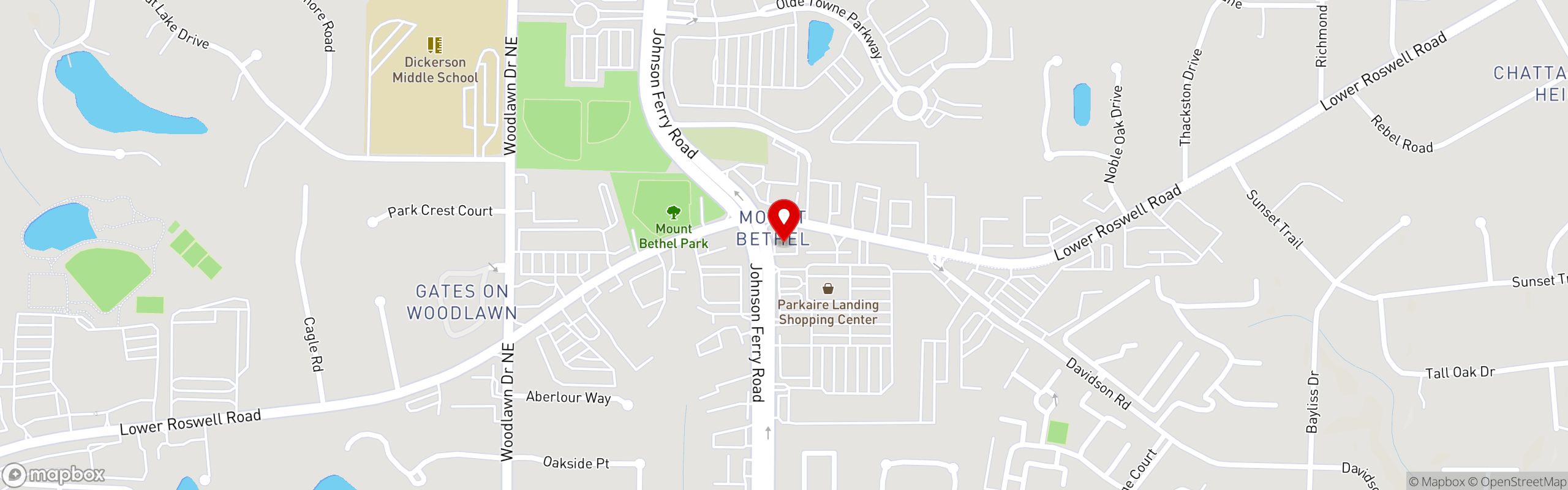 Street map pinning Tijuana Joe's in Marietta