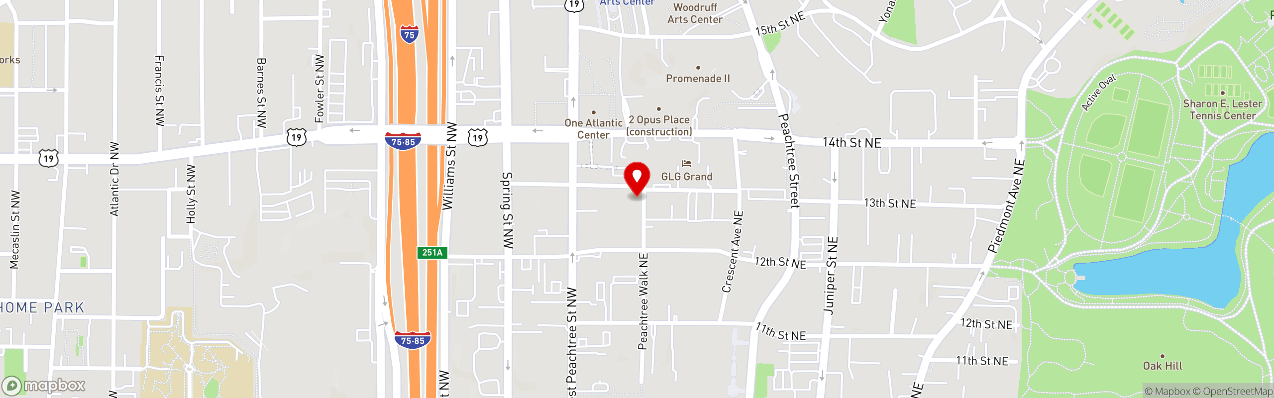 Street map pinning Emilio's Tacos and Tequila in Emilio's Tacos and Tequila