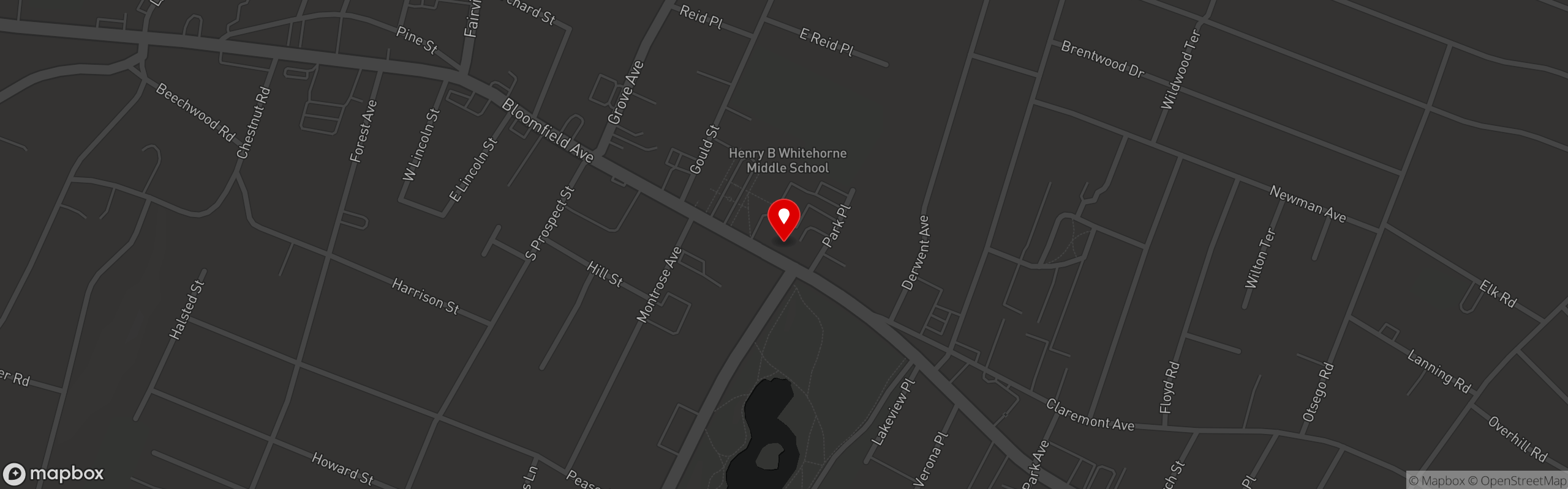 Street map pinning Avenue Bistro in Avenue Bistro
