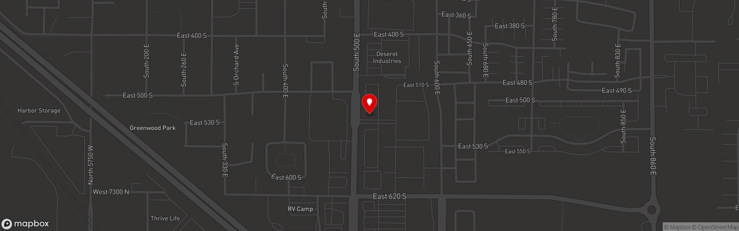 Street map pinning Tapa Sushi in Tapa Sushi -American Fork