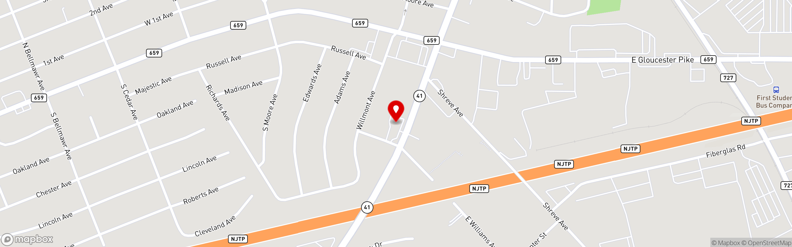 Street map pinning Coppola Pizza in Coppola Pizza - Barrington