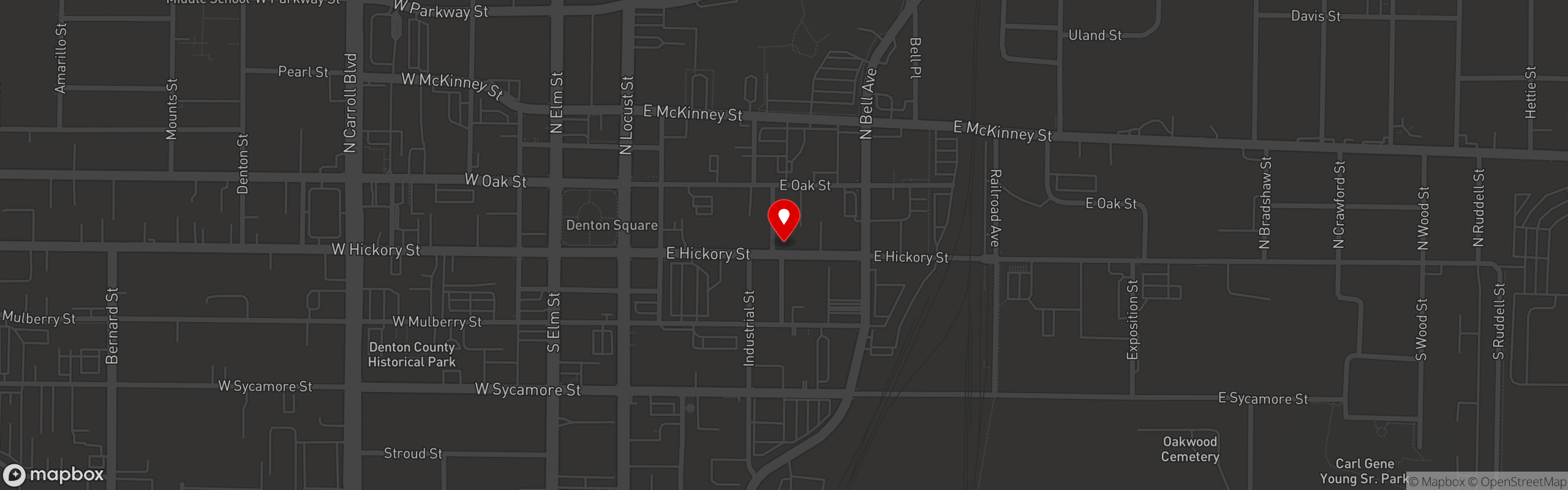Street map pinning Gyro 360 in Denton