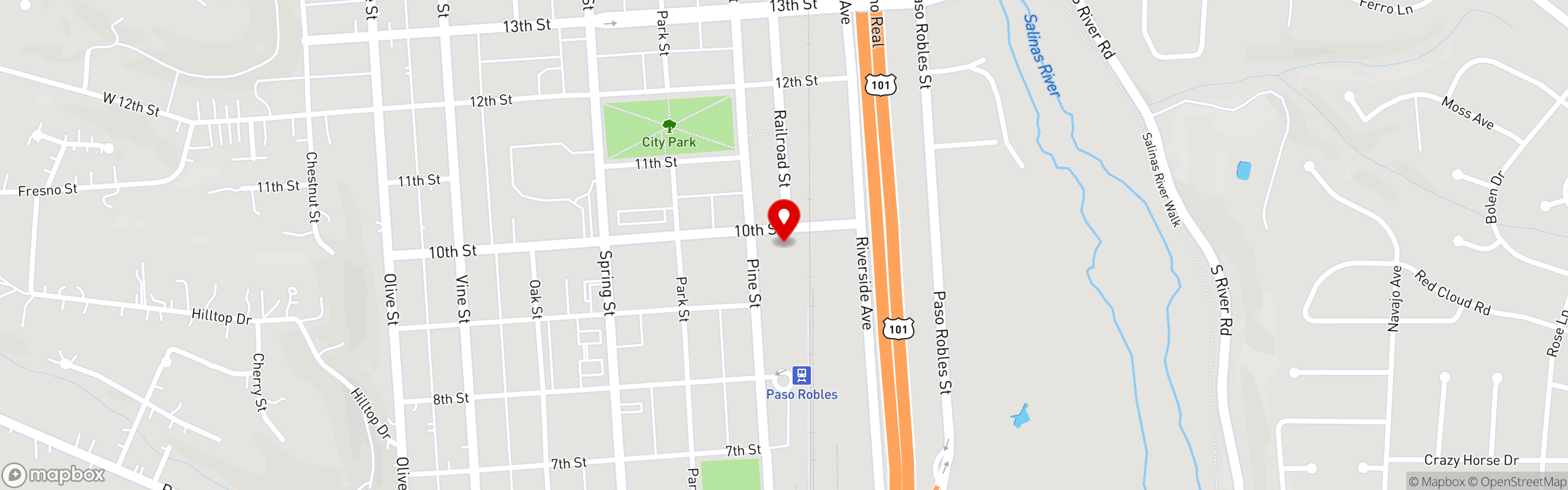 Street map pinning EMRE @ The Ava Hotel in EMRE Paso Robles, CA