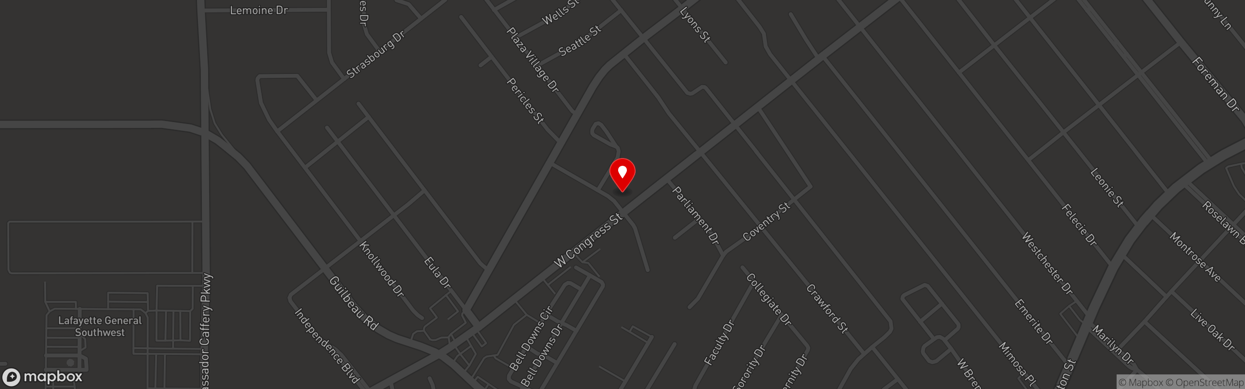 Street map pinning Shane's Famous Quesadilla Burgers in Shane's Famous Quesadilla Burgers