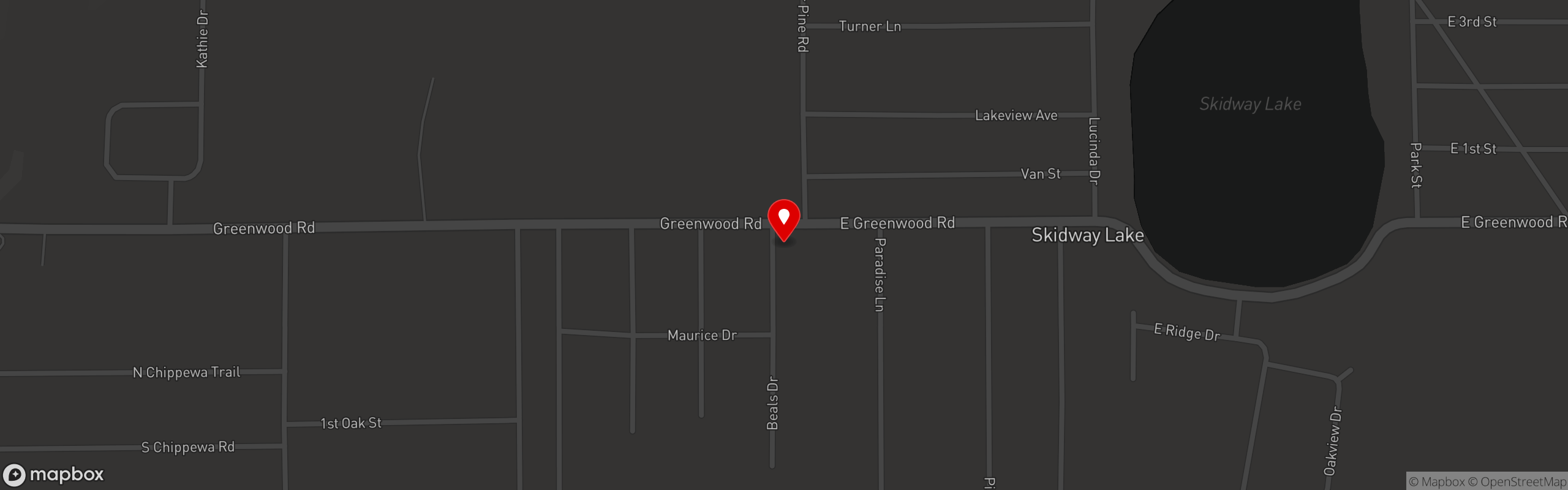 Street map pinning Dee's Pizza Pad LLC in Dee's Pizza Pad LLC