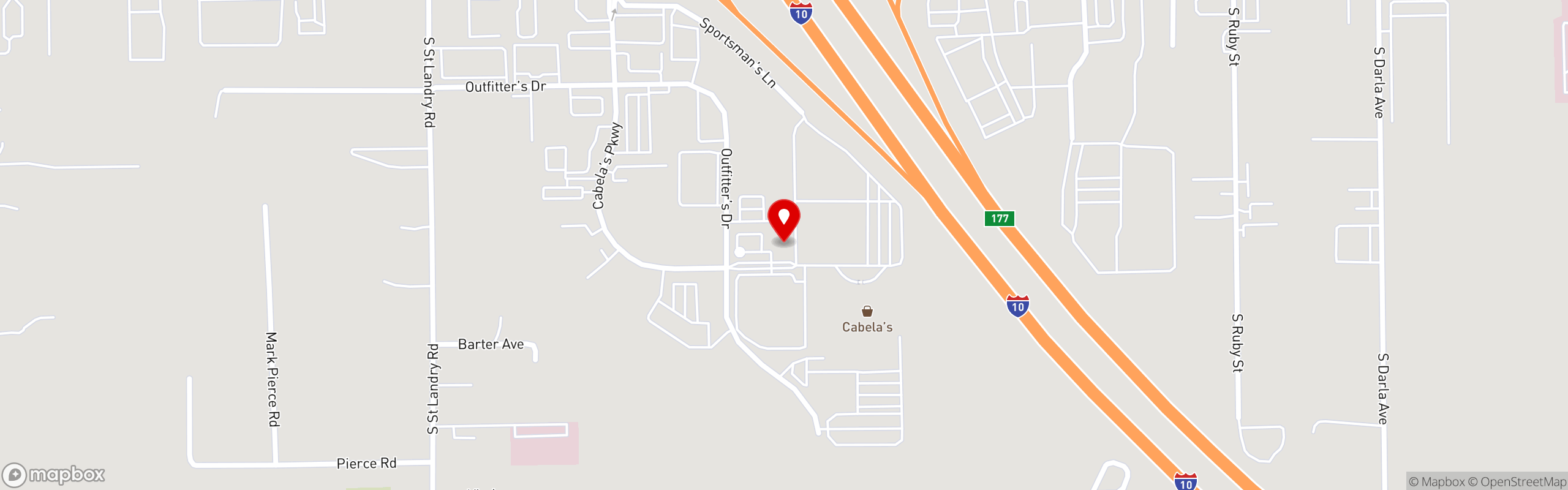 Street map pinning Don's Seafood in Gonzales, LA