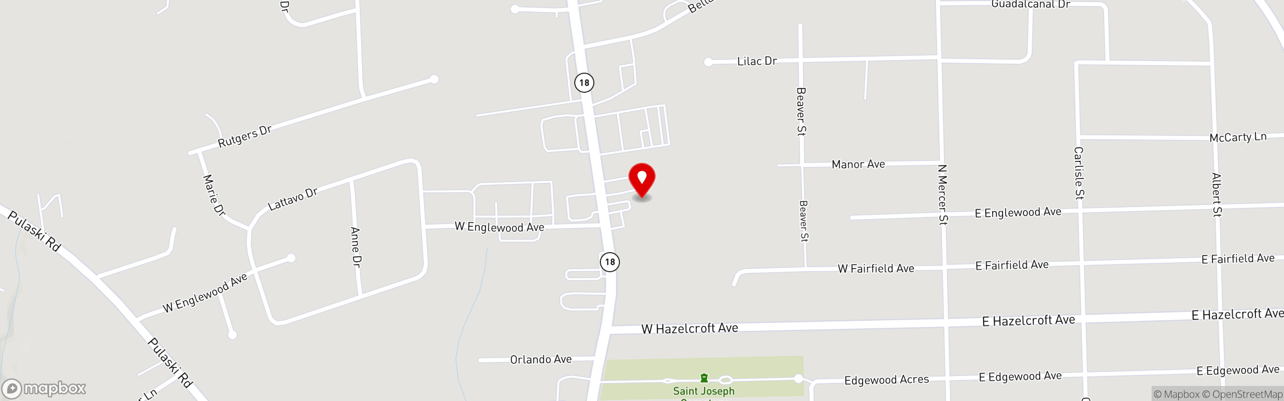 Street map pinning Gallo's Italian Villa in Gallo's Italian Villa