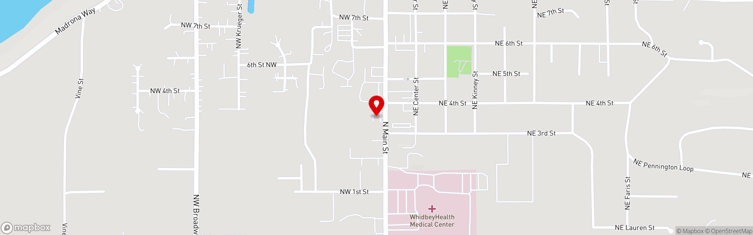 Street map pinning Sunshine Drip in Coupeville