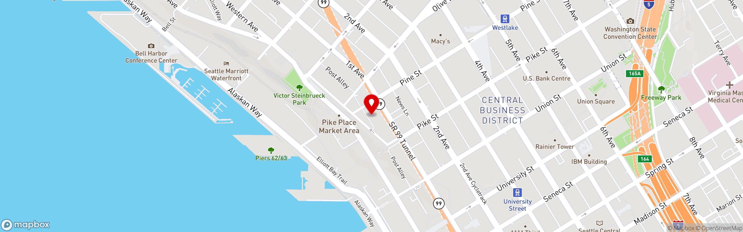 Street map pinning Pizza & Pasta Bar in Pizza and Pasta Bar