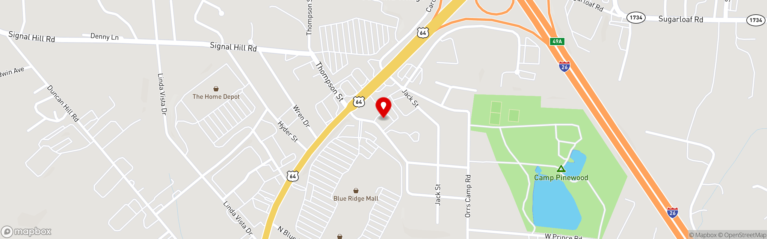 Street map pinning Tequilas Bar & Grill in Freeman St.