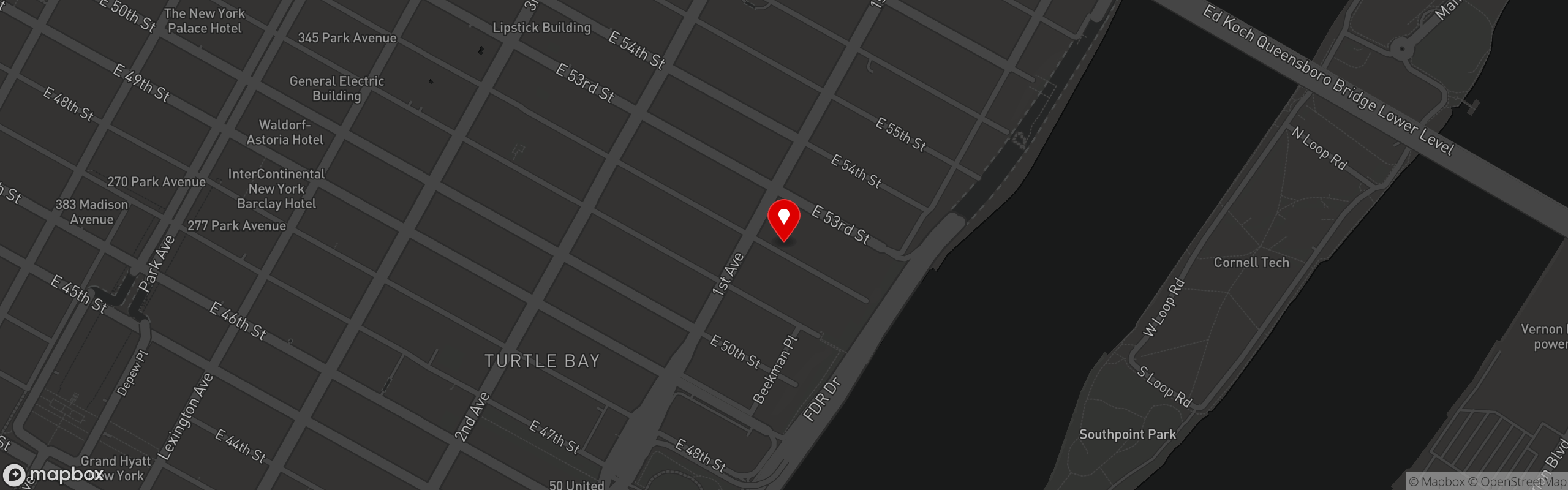 Street map pinning Nino's in New York