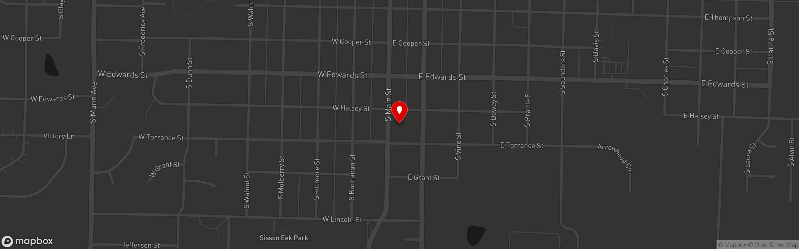 Street map pinning Pagliais Pizza in Pagliai's Pizza