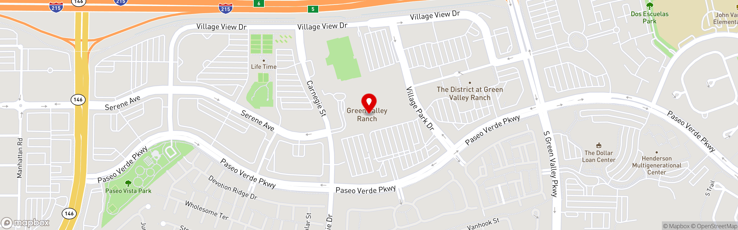 Street map pinning Blue Ribbon Sushi Bar & Grill - Green Valley Ranch in Blue Ribbon Sushi Bar & Grill