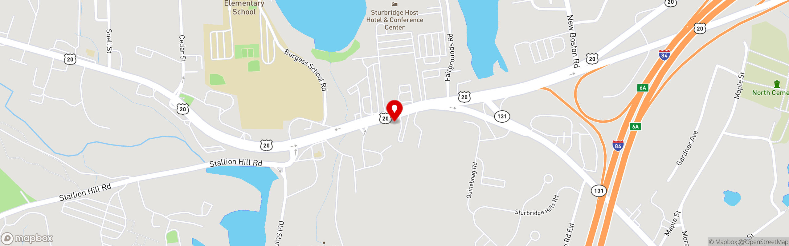 Street map pinning Gido's Brick Oven Pizza in Gido's Brick Oven Pizza - Sturbridge