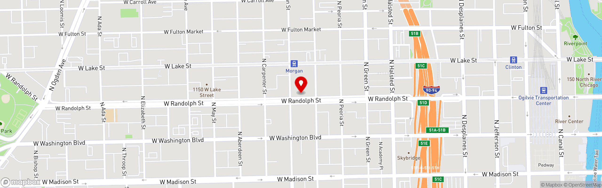 Street map pinning Texan Taco Bar in Texan Taco Bar