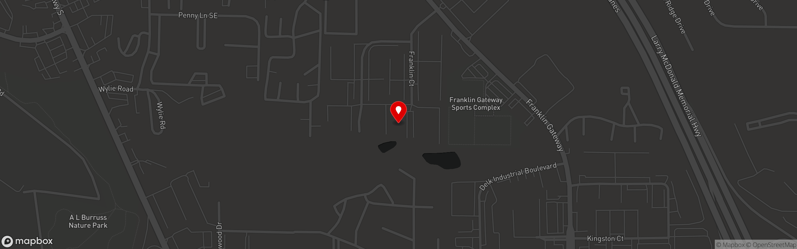 Street map pinning Schoolhouse Brewing in Marietta