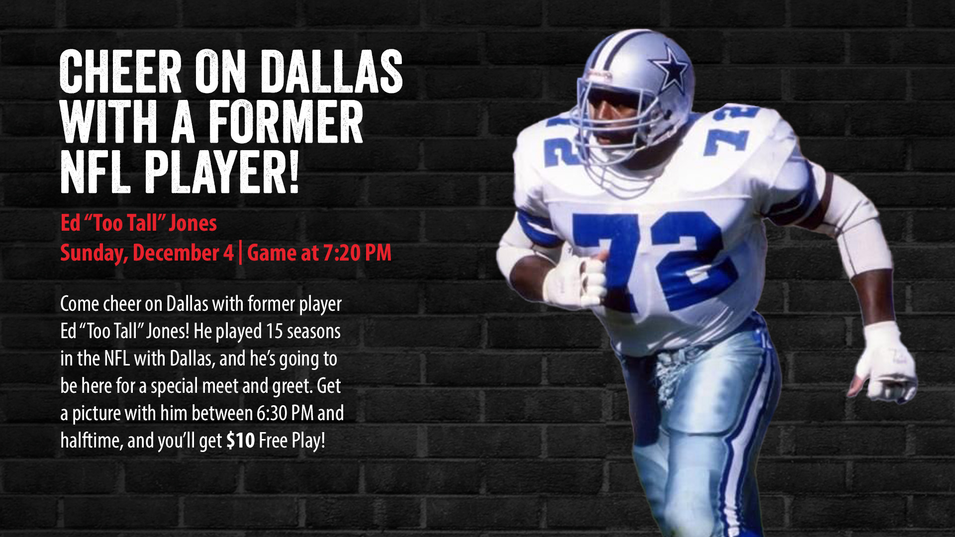 Cheer on Dallas With a Former NFL Player - Rock & Brews Casino Braman -  Casino & American Restaurant in Braman, OK