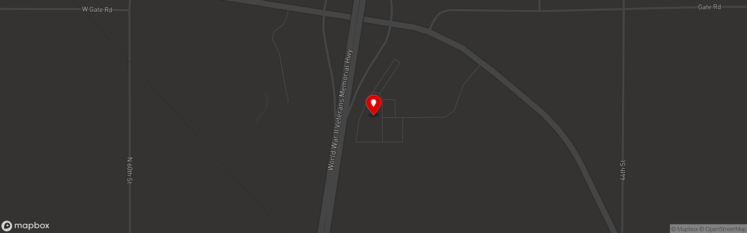 Street map pinning Rock & Brews Casino Braman in Braman